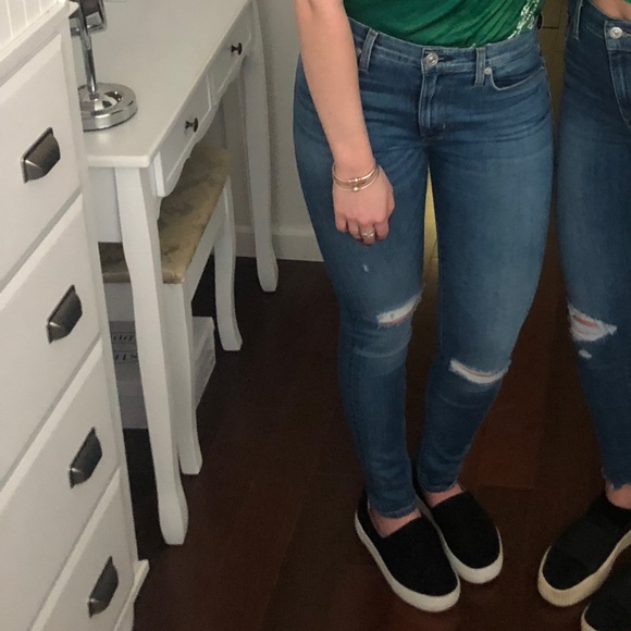 HUDSON BARBARA DISTRESSED SKINNY JEANS SZ 27 - Picture 3 of 9